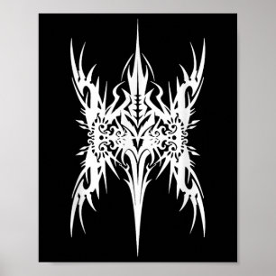Futuristische Sigil Butteryfly Cyber Tattoo Cybers Poster
