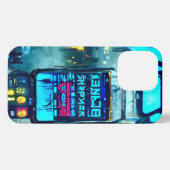 Futuristische Spooky Cyberpunk Steampunk Dreh-Phon iPhone Hülle (Rückseite (Horizontal))
