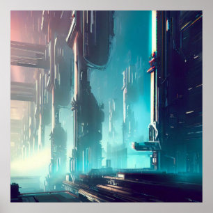 Futuristische Stadt 1 Poster