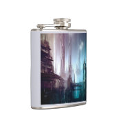 Futuristische Stadt 2 Flachmann (Rechts)