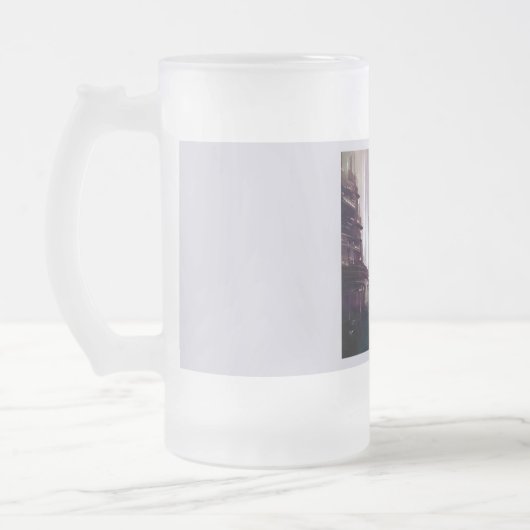 Futuristische Stadt 2 Mattglas Bierglas (Links)