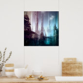 Futuristische Stadt 2 Poster (Küche)