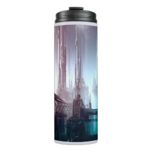Futuristische Stadt 2 Thermosbecher