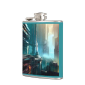 Futuristische Stadt 3 Flachmann (Links)