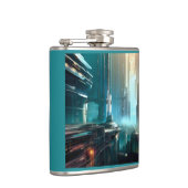 Futuristische Stadt 3 Flachmann (Rechts)