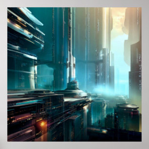 Futuristische Stadt 3 Poster