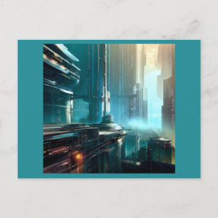Futuristische Stadt 3 Postkarte