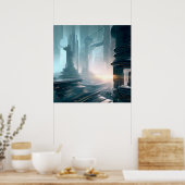 Futuristische Stadt 4 Poster (Küche)