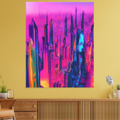 Futuristische Stadt Canvas Print Leinwanddruck (Insitu (Wohnzimmer))