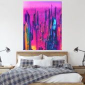 Futuristische Stadt Canvas Print Leinwanddruck (Insitu (Schlafzimmer))