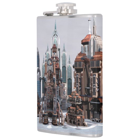 Futuristische Stadt Flachmann (Links)