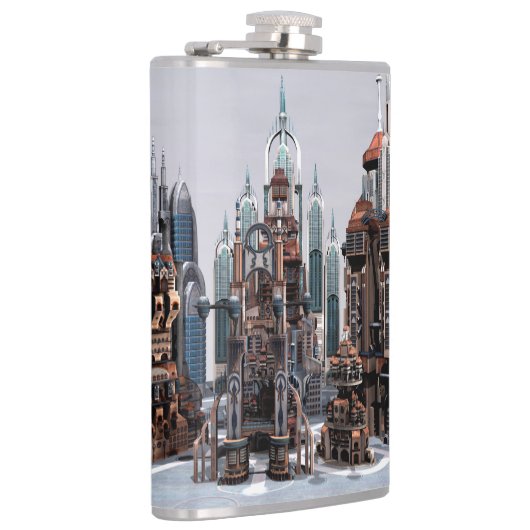 Futuristische Stadt Flachmann (Rechts)