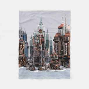 Futuristische Stadt Fleecedecke