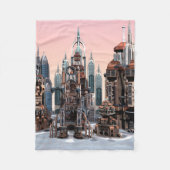 Futuristische Stadt Fleecedecke (Vorderseite)