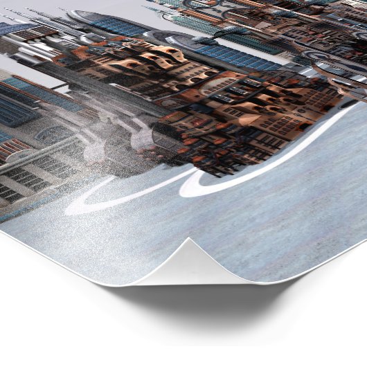 Futuristische Stadt Fotodruck (Ecke)