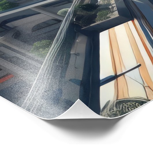 Futuristische Stadt Fotodruck (Ecke)