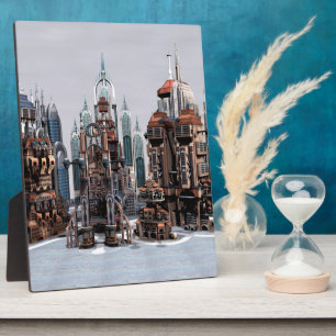 Futuristische Stadt Fotoplatte