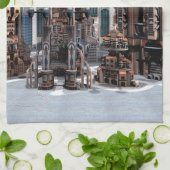 Futuristische Stadt Geschirrtuch (Gefaltet)