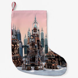 Futuristische Stadt Kleiner Weihnachtsstrumpf
