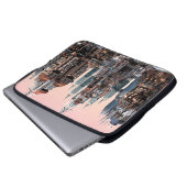 Futuristische Stadt Laptopschutzhülle (Vorne Knopf)