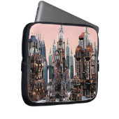 Futuristische Stadt Laptopschutzhülle (Vorne Rechts)