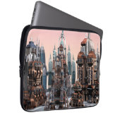 Futuristische Stadt Laptopschutzhülle (Vorne Rechts)
