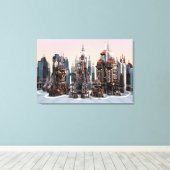 Futuristische Stadt Leinwanddruck (Insitu (Holzboden))