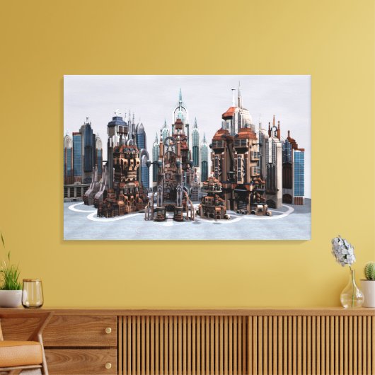 Futuristische Stadt Leinwanddruck (Insitu (Wohnzimmer))