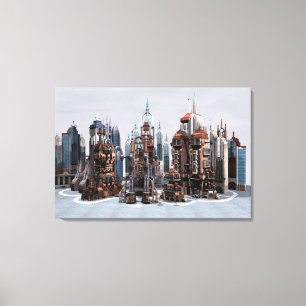 Futuristische Stadt Leinwanddruck