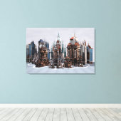 Futuristische Stadt Leinwanddruck (Insitu (Holzboden))