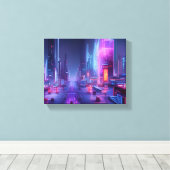 Futuristische Stadt Leinwanddruck (Insitu (Holzboden))