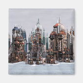 Futuristische Stadt Magnet (Vorne)