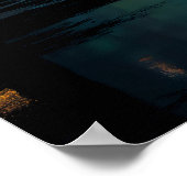 Futuristische Stadt mit strahlendem Neonenportal Poster (Ecke)