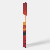 Futuristische Stadt Mitte des Jahrhunderts Moderne iPhone Hülle (Rechte Seite)