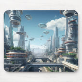 Futuristische Stadt Mousepad (Vorne)