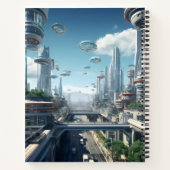 Futuristische Stadt Notizblock (Rückseite)