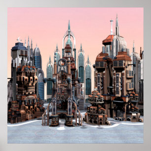 Futuristische Stadt Poster