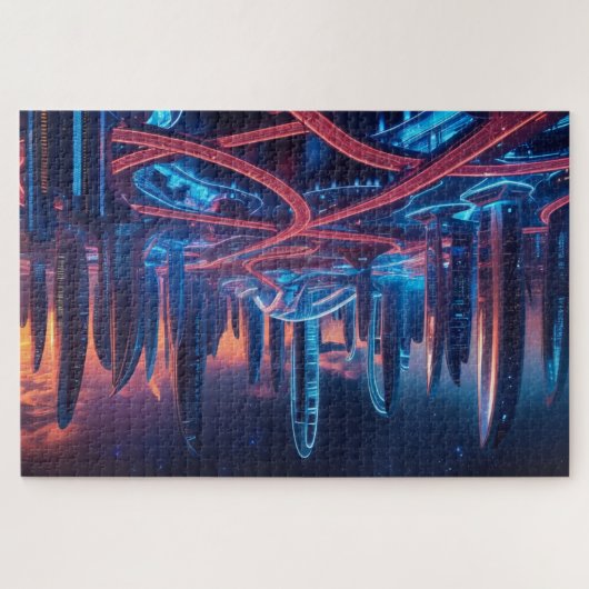 Futuristische Stadt Puzzle (Horizontal)