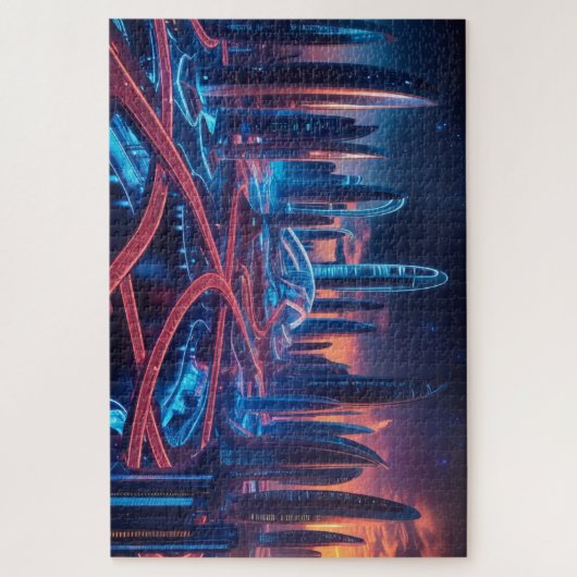 Futuristische Stadt Puzzle (Vertikal)