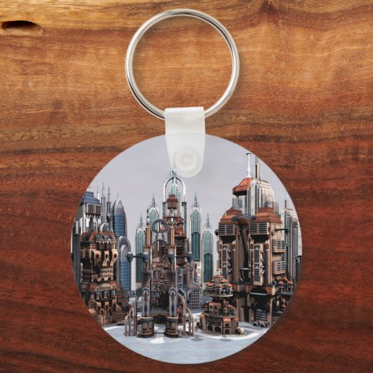 Futuristische Stadt Schlüsselanhänger (Vorderseite)