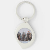 Futuristische Stadt Schlüsselanhänger (Vorderseite)