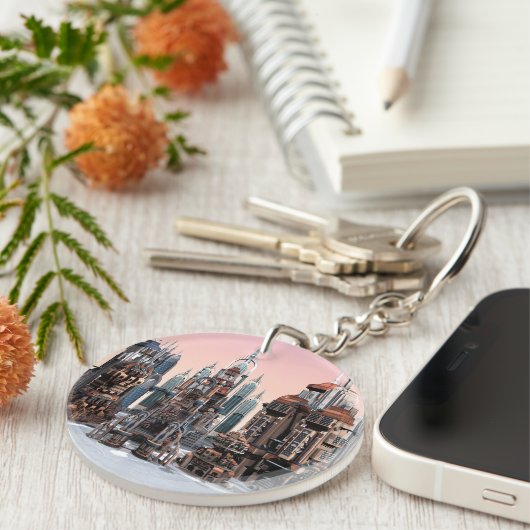 Futuristische Stadt Schlüsselanhänger (Vorderseite rechts)
