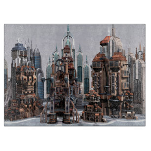 Futuristische Stadt Schneidebrett