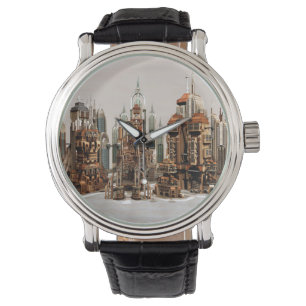 Futuristische Stadt Sci-Fi Armbanduhr