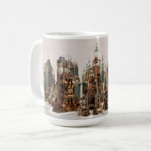 Futuristische Stadt Sci-Fi Kaffeetasse (Vorderseite Links)