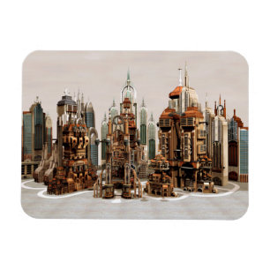 Futuristische Stadt Sci-Fi Magnet