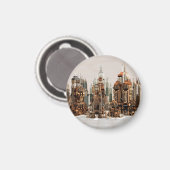 Futuristische Stadt Sci-Fi Magnet (Vorderseite/Rückseite)