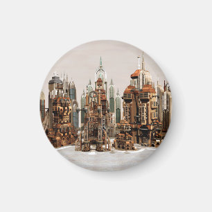 Futuristische Stadt Sci-Fi Magnet
