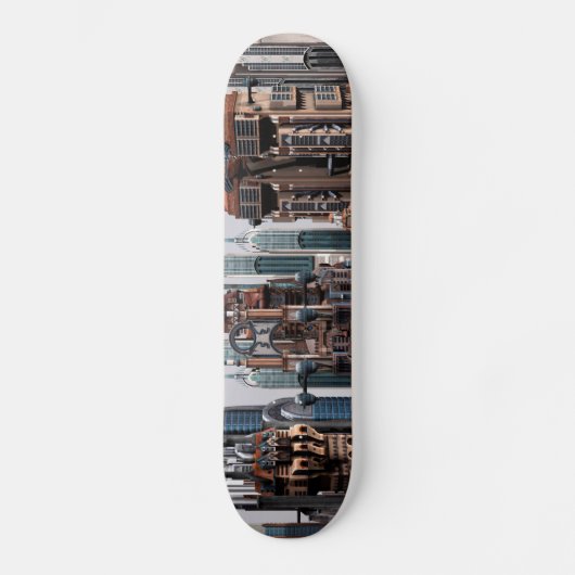 Futuristische Stadt Skateboard (Vorderseite)