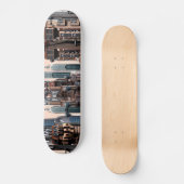 Futuristische Stadt Skateboard (Vorderseite)